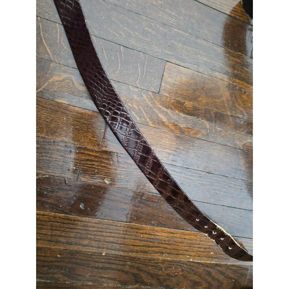 Vintage Morris Moskowitz Brown Snakeskin Embossed Belt